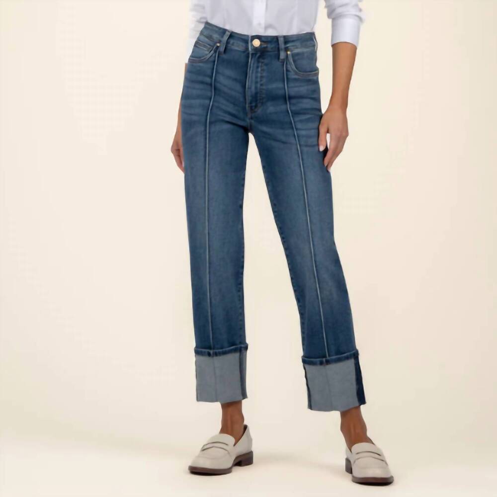 NEW KUT FROM THE KLOTH fay high rise fab ab straight leg jeans in attentive - Picture 1 of 5